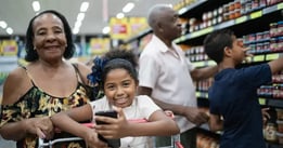 Family shopping for groceries