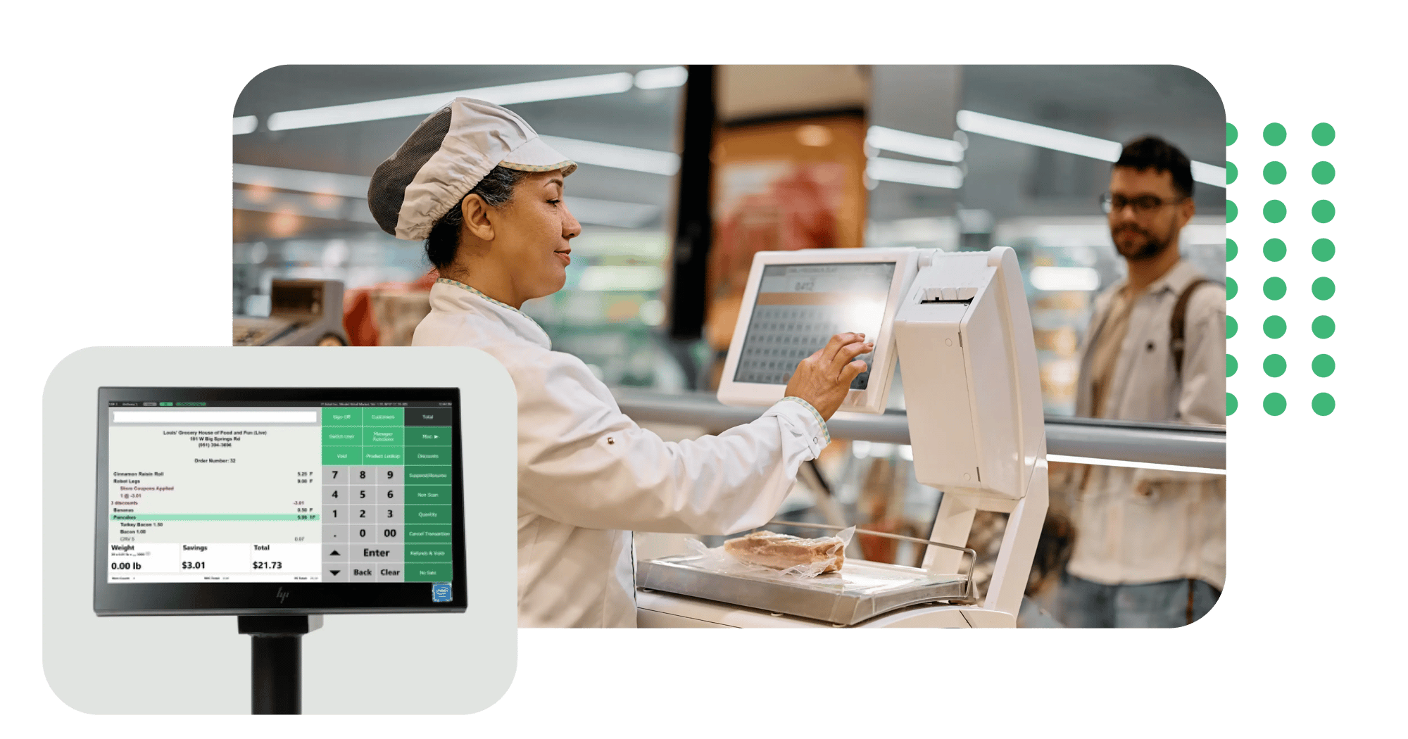 employee using a deli scale